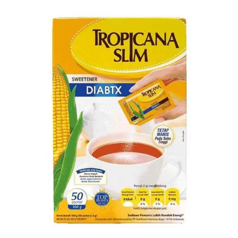 

Tropicana Slim Sweetener DIABTX ISI 50 sachet 100GR