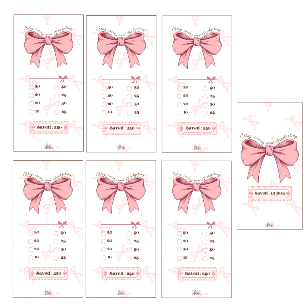 

SAVING RIBBON PINK saving 6 Cash Envelope free 1 cover cash envelope amplop menabung tantangan menabung binder amplop menabung laminasi amplop menabung laminating