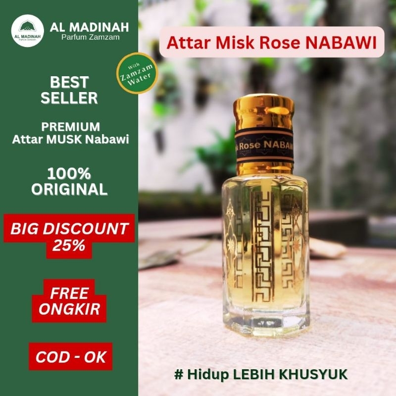 Rose Nabawi - ATTAR SERIES - AL MADINAH PARFUM ZAMZAM - Original Makkah Madinah - Haramain Oud - Kis
