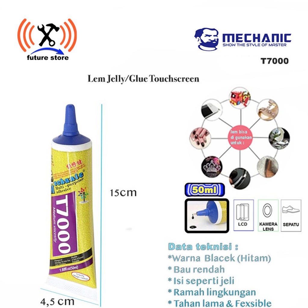 

LEM JELLY/GLUE TOUCHSCREEN/LCD MECHANIC T7000 50ML BLACK ORIGINAL