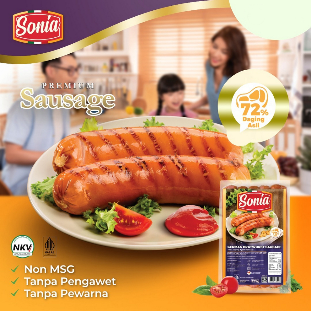 

Sonia German Bratwurst Sausage 325gr – Sosis Bakar