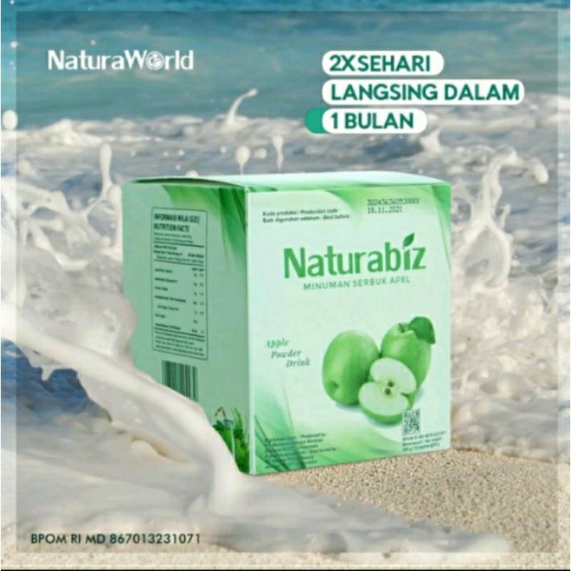 

(1 paket isi 3 Box)Natura Biz Minuman Serbuk Apel By Naturaworld