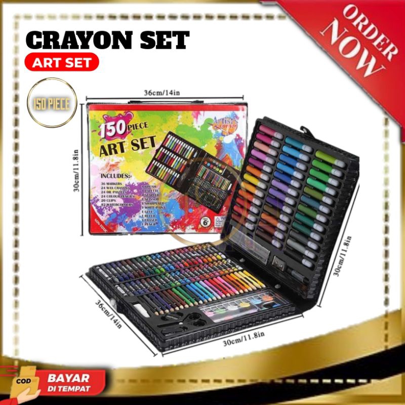 

Crayon Set/Art Set 150 pcs/Crayon/Spidol/Pensil Warna Lengkap Murah/Alat Gambar Melukis/Mainan Anak