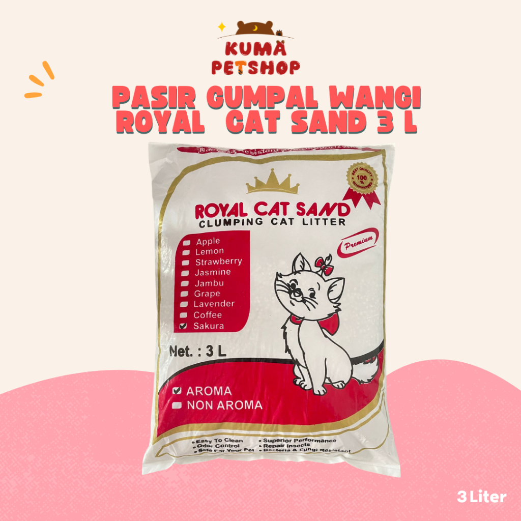 Royal Cat Sand 3 Liter Pasir Bentonite Gumpal Wangi