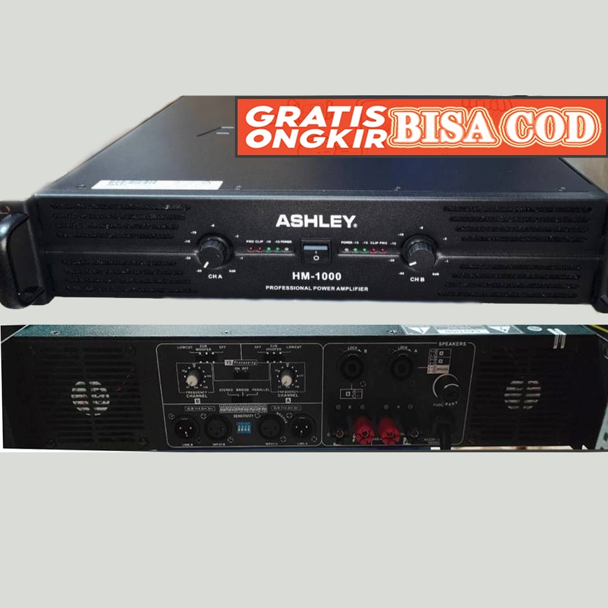 Ashley HM-1000 Amplifier Pro Audio POWER ASHLEY HM1000 HM 1000 ORIGINAL