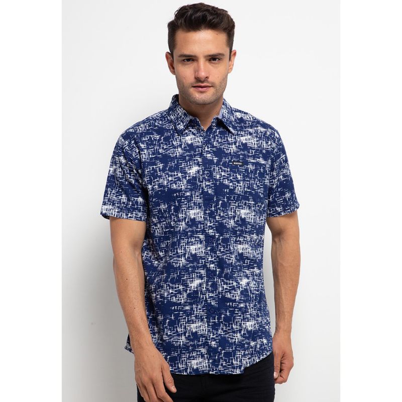 Kemeja Pendek Insight Crossing Line Navy Original