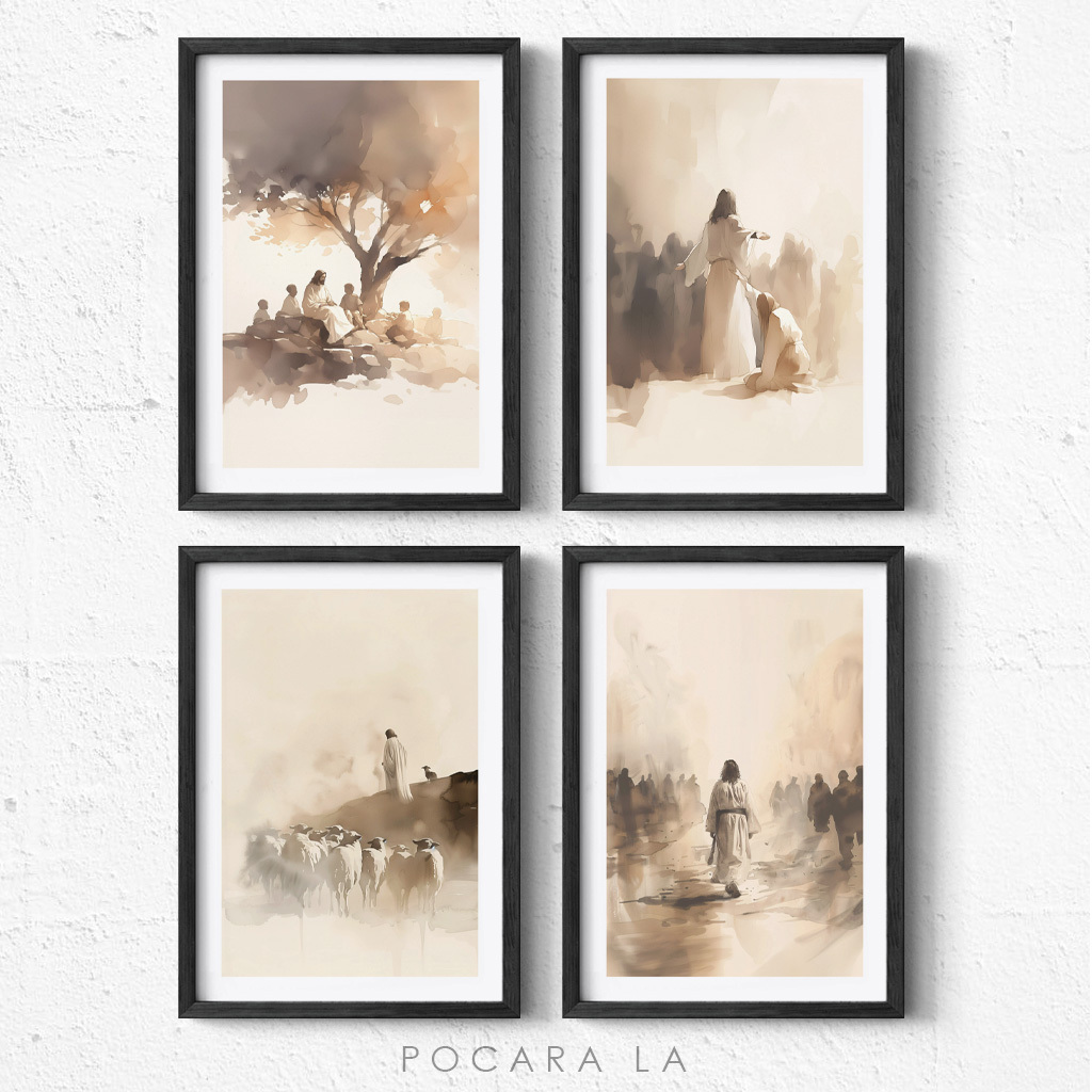 Hiasan Dinding Bingkai Poster Lukisan Tuhan Yesus Dekorasi Motivasi Kristen 174