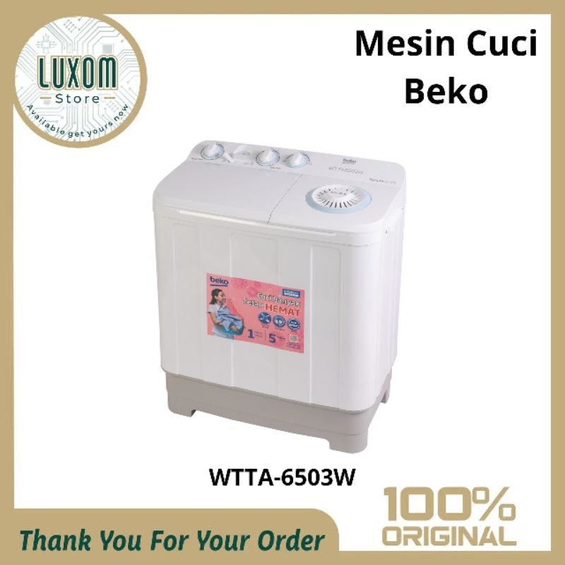 Mesin Cuci Beko WTTA-6503W (6kg) /Mesin cuci 2 tabung/mesin cuci beko