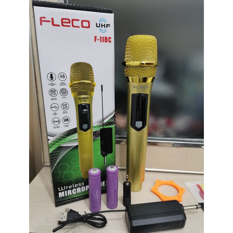 Microphone Wireless Karaoke Fleco M-11 Mic Single Tanpa Kabel Ori