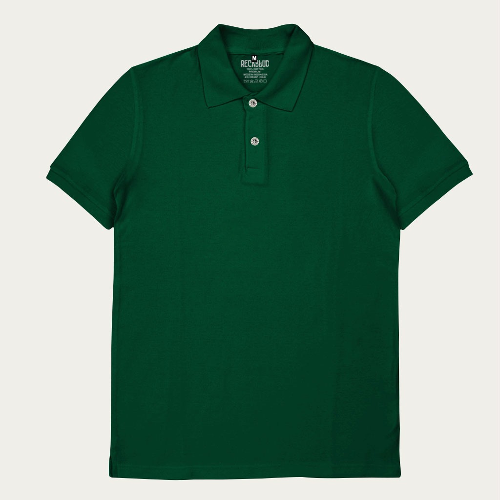 Reckblud - Polo Shirt Polos Terkeren Unisex Baju Santai Baju Kerja Brand Quality Hijau Botol