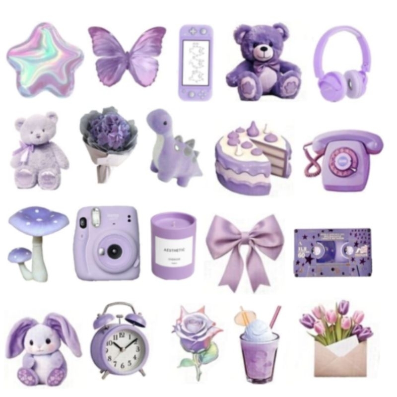 

[isi 20] PURPLE sticker aesthetic / sticker ungu / sticker purple / sticker y2k / sticker journaling / sticker deco / sticker cute