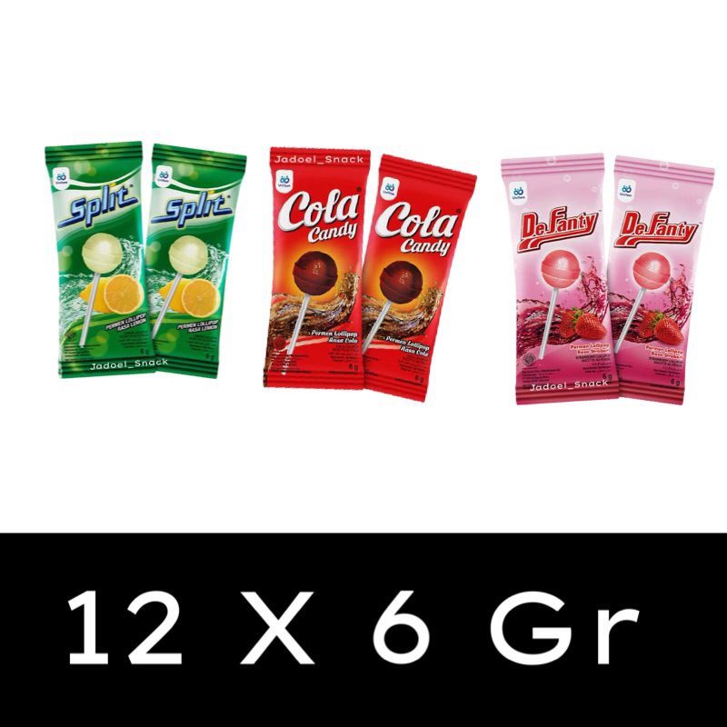 

Grosir - Permen Lolipop Cola Defanty Split 12 X 6 Gr Permen Lolipop by Jadoelsnack