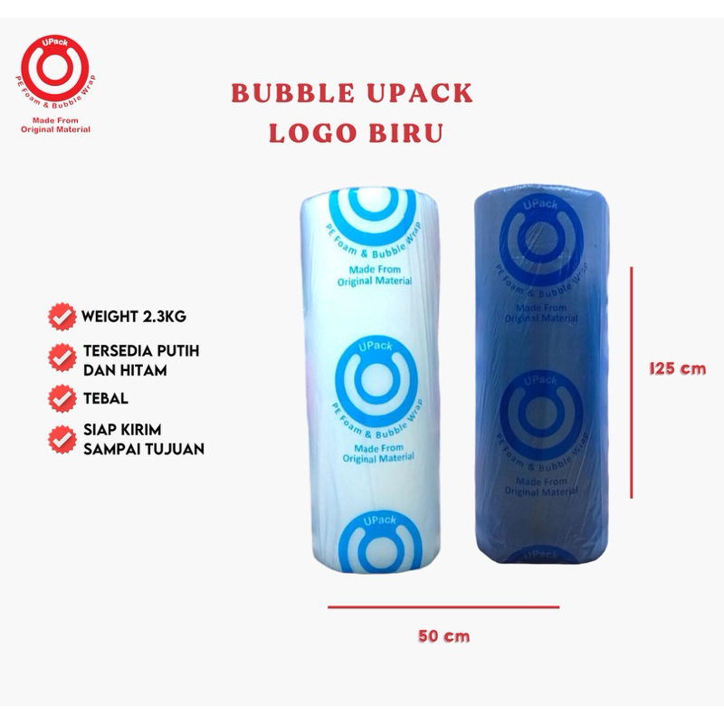 

plastik bubble wrap 50 meter HITAM BENING PREMIUM UPACK bubble wrap TERMURAH ROLL BERAT 2,3KGKG