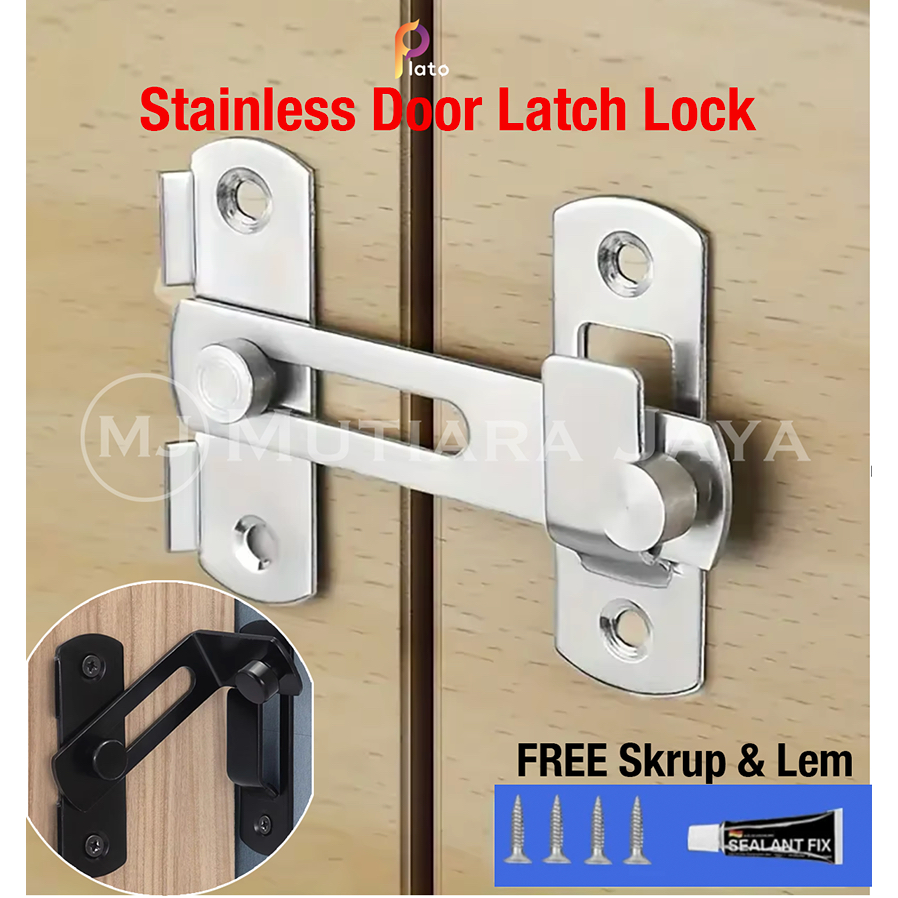 PLATO Grendel Pintu Lemari Stainless Engkol GEMBOK 32MM