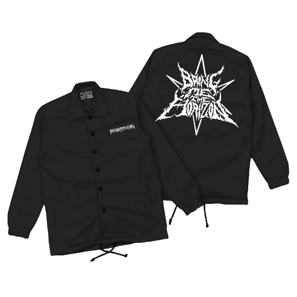 Flooks Coach Jacket Bring me the horizon stars metal warna Hitam Keren
