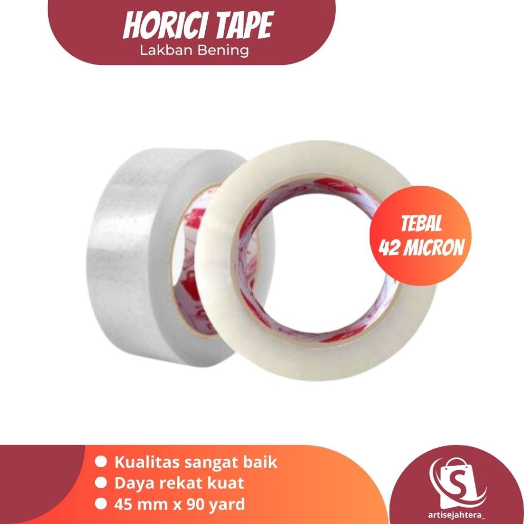 

Lakban Bening 42 micron Tape Super Clear 45 mm X 90 yard isolasi kualitas baik asli murah