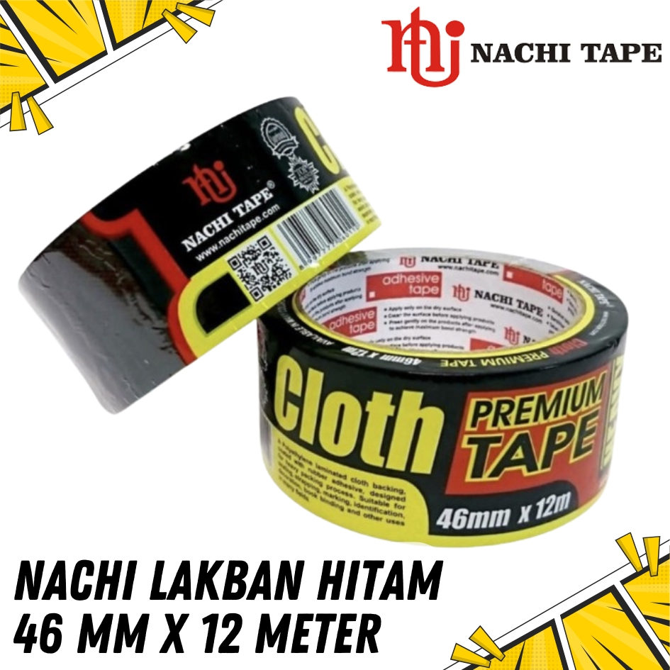 

LAKBAN HITAM / CLOTH TAPE 46MM X 12 METER NACHI