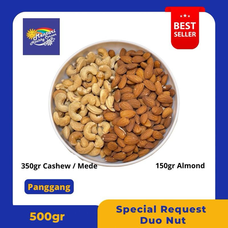 

(Special Request) Roasted Duo Mix Nut Almond Mede 500gr / Duo Mix Nut Almond Mede Panggang 500gr (Special Request)