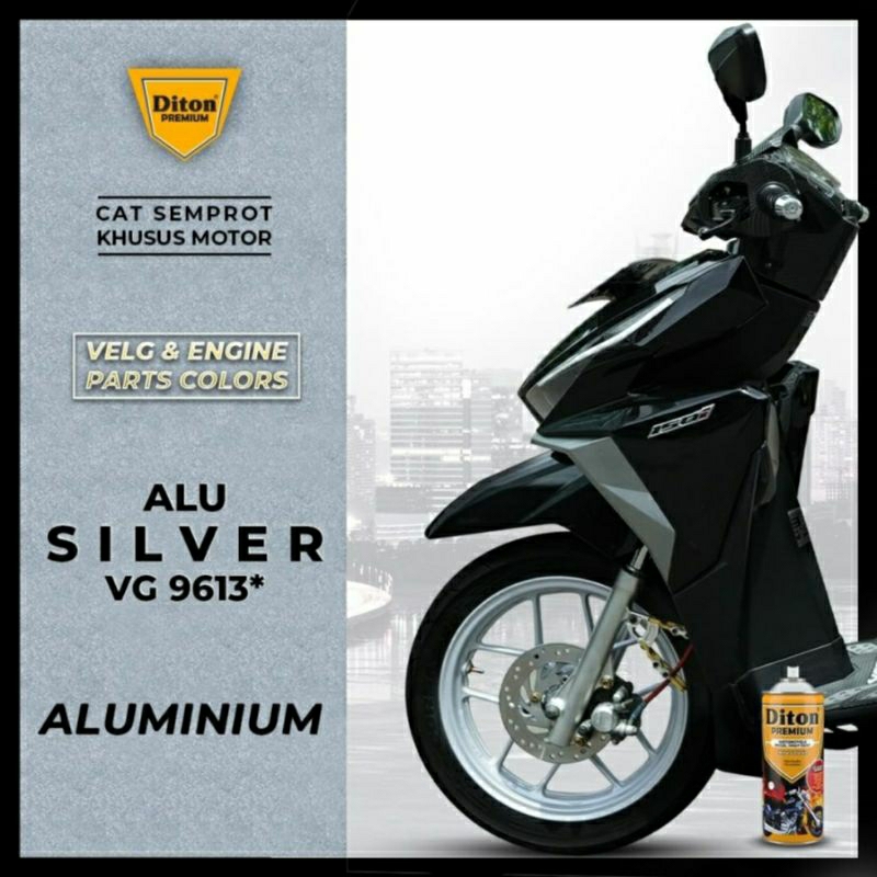 #MAU# Cat Semprot Diton Premium VG 9613 Alu Silver 400ml Silfer Aluminium Velg Engine Cat Spray Duco