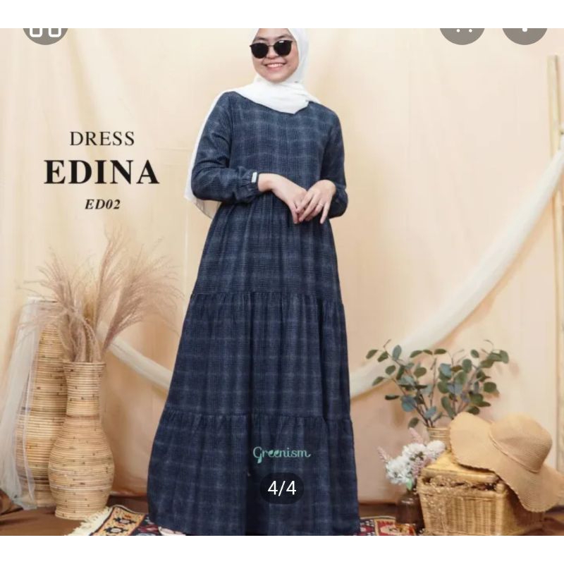 gamis flanel greenism preloved