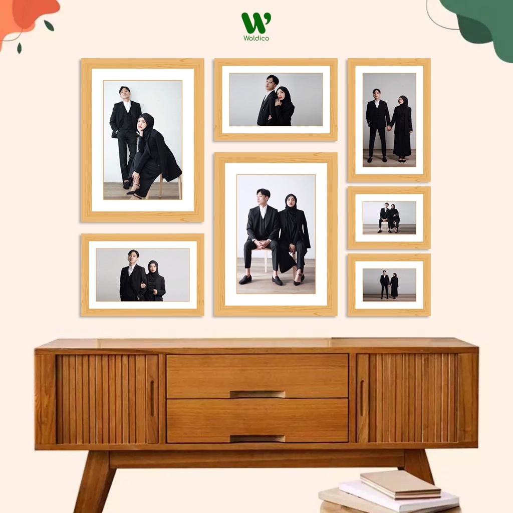 Paket Cetak Foto dan Bingkai List Kayu 7 Pcs