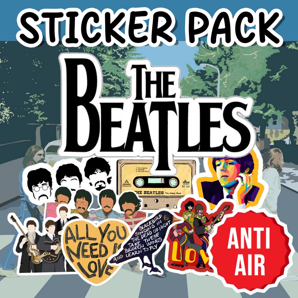 

(BISA COD) 15pcs STICKER THE BEATLES BAND Hologram Vinyl Waterpoof |The Beatles Stickers | PAUL JOHN RINGO GEORGE Anti Air Laptop Koper Helm Tumblr Band Pop Rock Glossy Sticker Cut