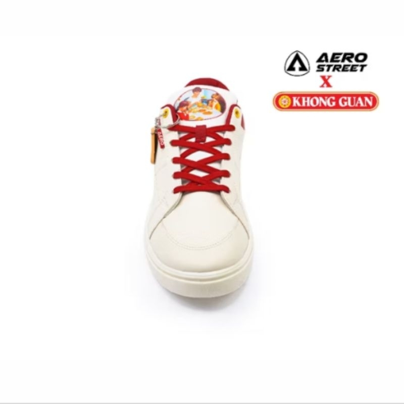 AEROSTREET X KHONG GUAN | SEPATU SNEAKERS | PUTIH MERAH