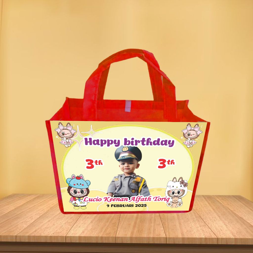 

TAS ULANG TAHUN CUSTOM UKURAN/ TAS ULTAH BISA REQUEST UKURAN/REQUEST UKURAN MAKSIMAL 30X25 LEBAR 20