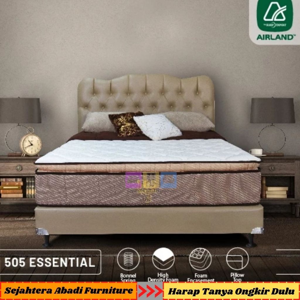 airland springbed 505 essential pillow top latex matras & full set