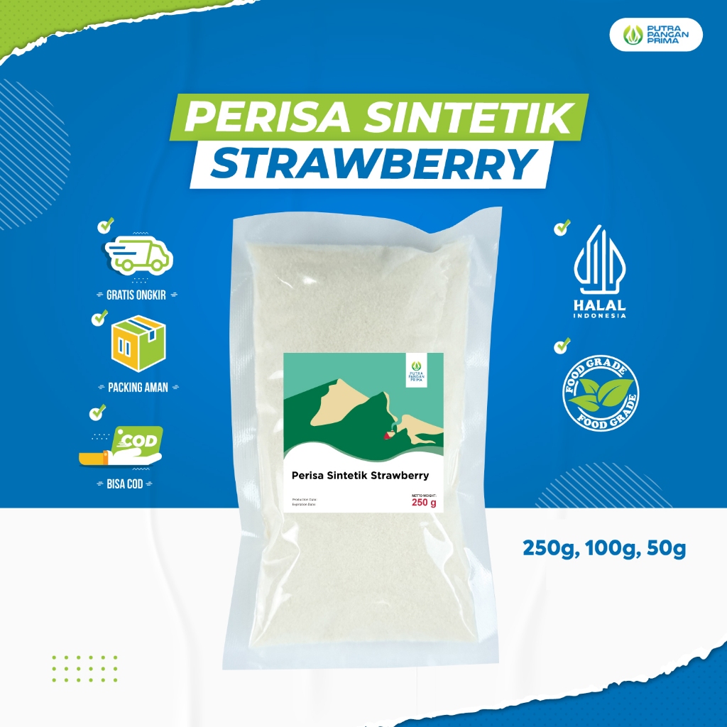 

Bubuk Perisa Sintetik Strawberry Flavour Powder 50gr 100gr 250gr