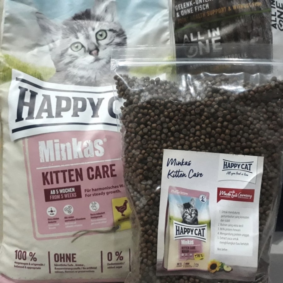 Happy Cat Minkas Kitten Repack 1kg /Makanan Kucing Happy Cat Junior/Kitten
