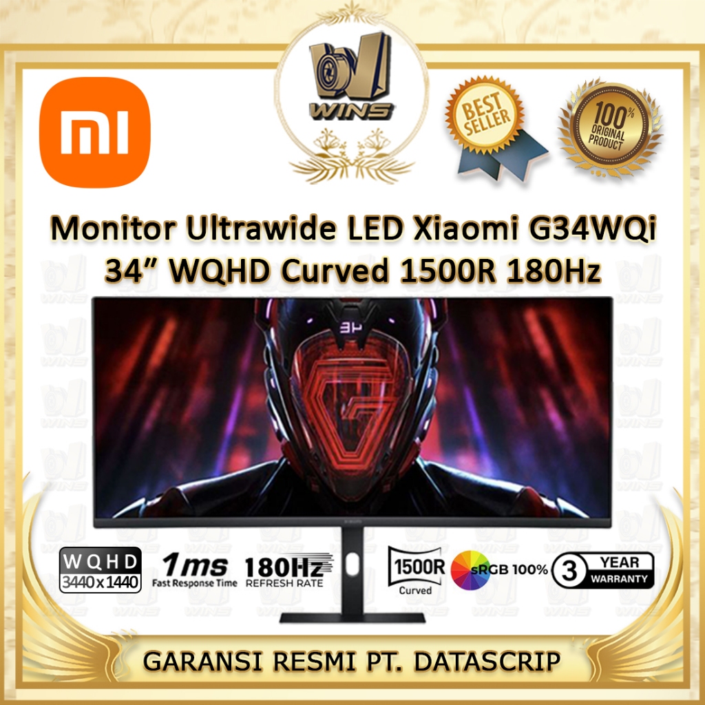 Xiaomi G34WQI Mi Monitor 34" WQHD Ultrawide 180Hz Curved Gaming