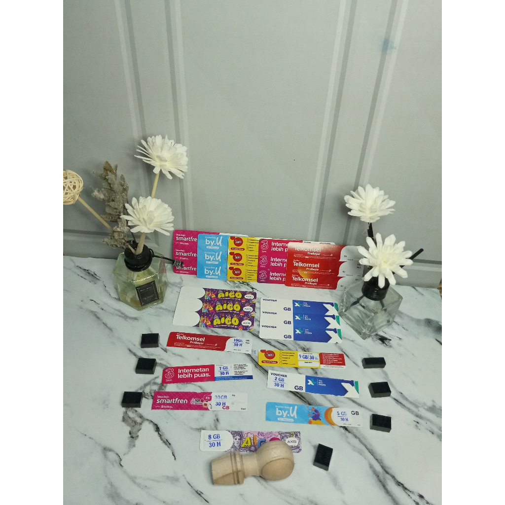 

TERMURAH STEMPEL CAP VOCER INTERNET PAKET DATA VOUCHER KUOTA GB PER PROVIDER