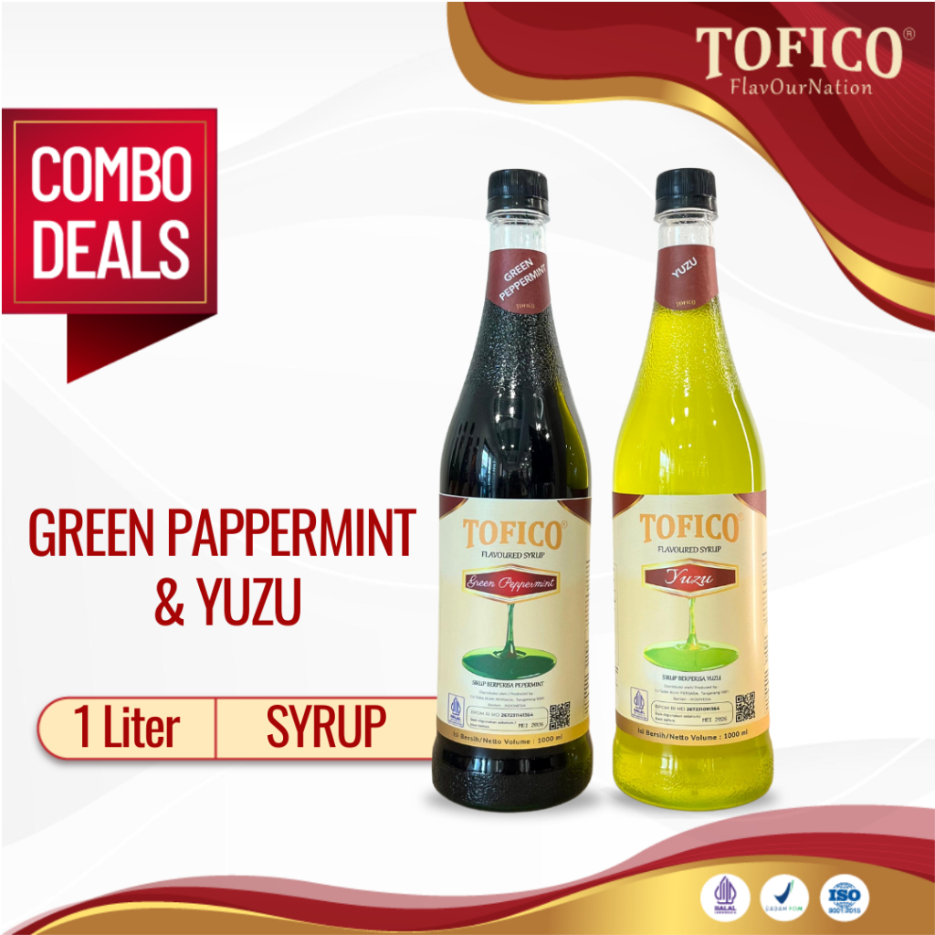 

PAKET HEMAT COMBO DEALS Tofico Green Papermint 1L + Syrup Yuzu 1L