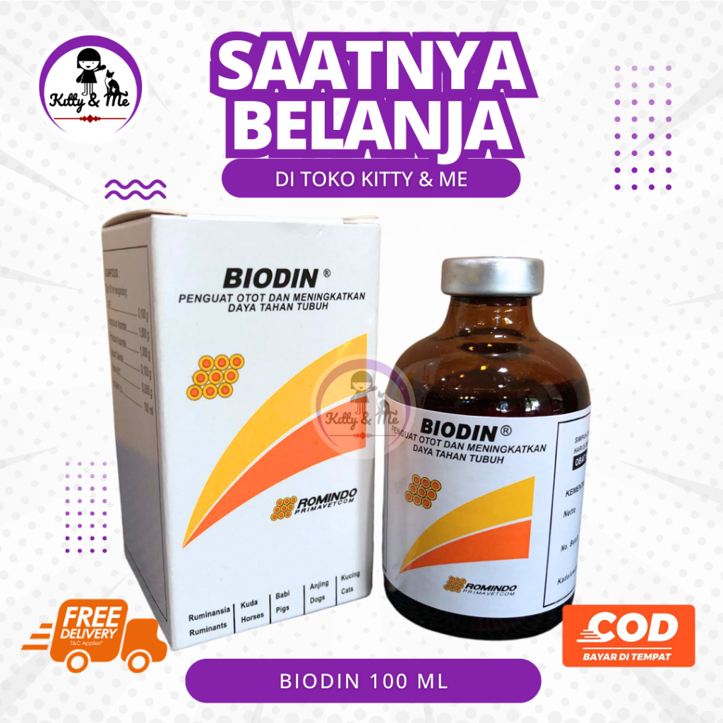 BIODIN 100 ML - Injeksi ATP Intramuskular Untuk Hewan