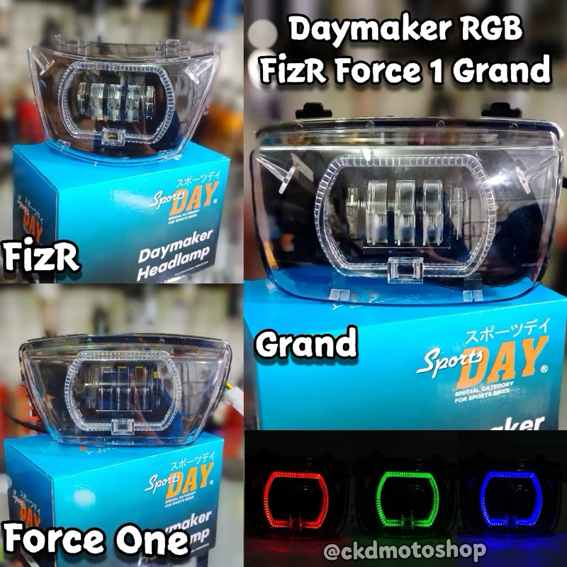 Hedlamp Reflektor Lampu Depan Daymaker Biled RGB FizR Fiz r Force Force One Force1 Grand Astrea Daym