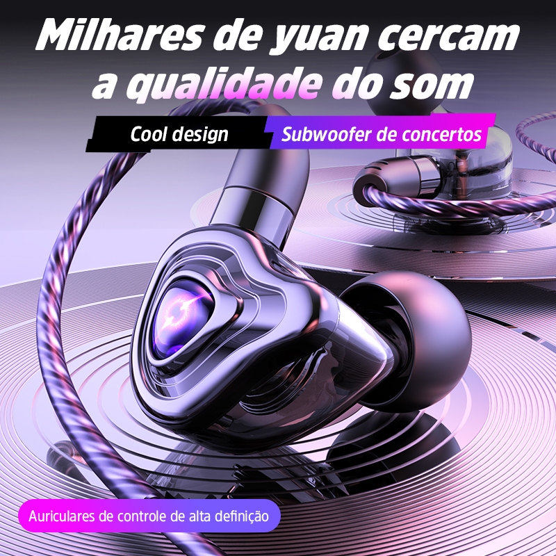 BASIKE Headset Gaming kabel Type C 3.5mm HIFI Bass Noise Cancelling Music in ear Subwoofer Earphone