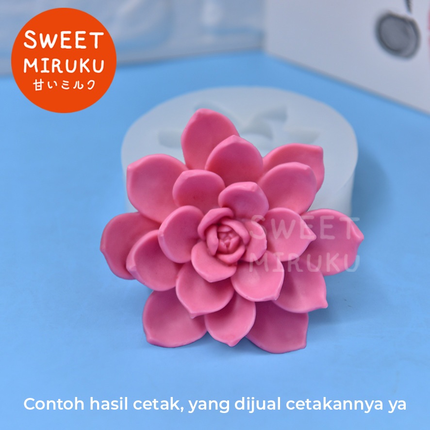 B81 CETAKAN SILIKON 3D BUNGA SUKULEN BESAR JUMBO UNTUK COKLAT PUDDING JELLY FONDANT SUCCULENT FLOWER