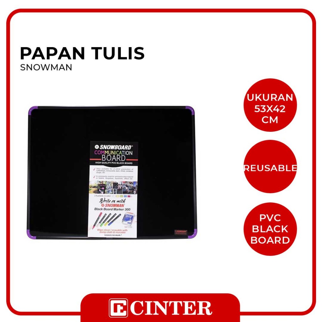 

SNOWMAN - BLACKBOARD / PAPAN TULIS HITAM BESAR SNOWBOARDCB 53 X 42