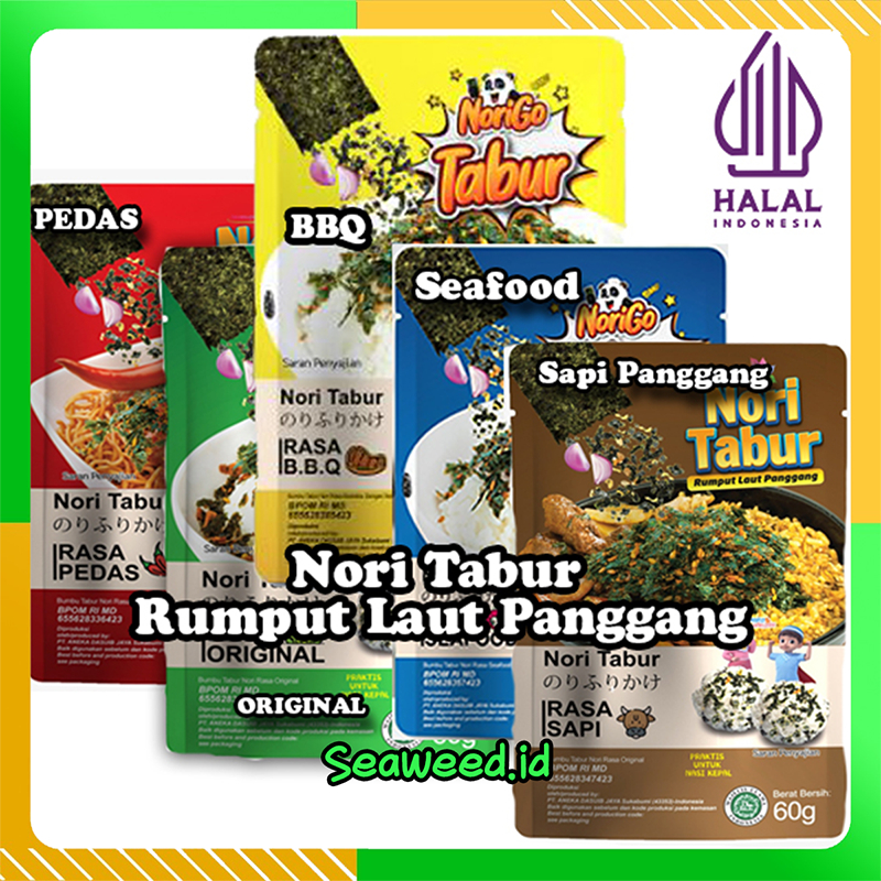 

Nori Tabur | Abon Nori | Rumput Laut Panggang 60g Taburan Nasi ( BACA DESKRIPSI )