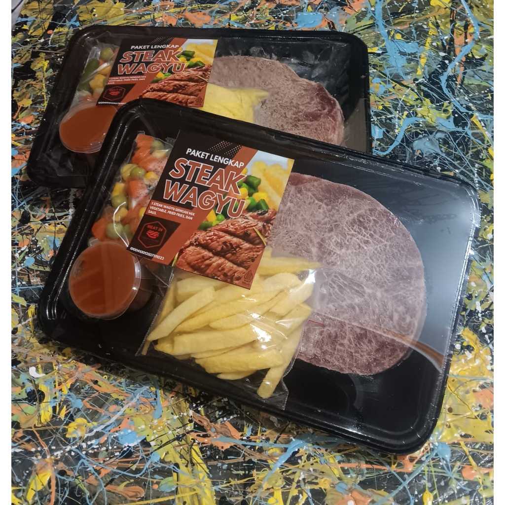 

Paketan Steak Wagyu (1 Steak+Mix Vegetable+Fried Fries+Saus Bbq)