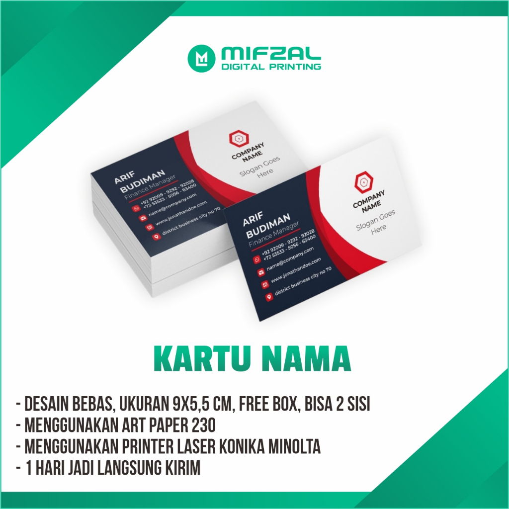 

KARTU NAMA, TANDA PENGENAL. ART PAPER 230GR GLOSSY, FREE BOX