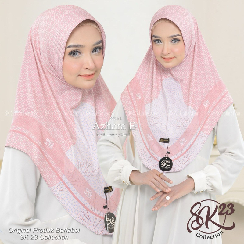 MUGHNI - AZHARA MOTIF E | HIJAB BERGO DAILY PED ANTEM SUBLIM ORI SK23