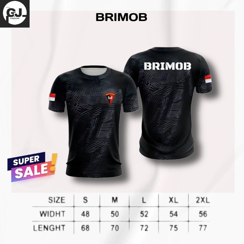 Kaos Dryfit Embose BRIMOB Sablon DTF / Baju Jersey Brimob / Kaos Dalam Brimob