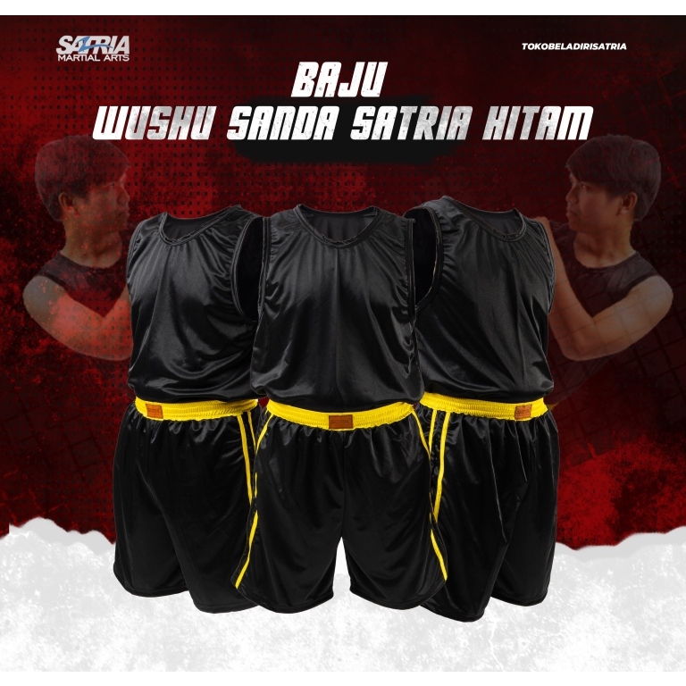 SERAGAM/BAJU WUSHU SANDA HITAM