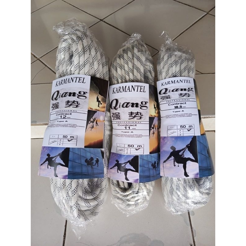 JUAL TALI KARMANTEL STATIS 10.5MM,11MM,12MM X 50 METER/ TALI KARMANTEL STATIS 10.5MM/ TALI KARMANTEL