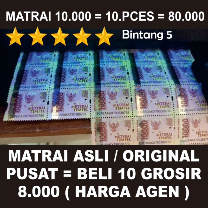 

materai 10.000 matrai 10000