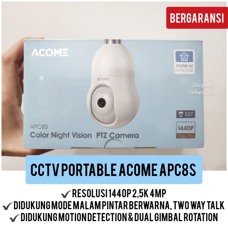 Cctv Acome APC8S 1440p Garansi Resmi 1 Tahun Cctv Portable Acome APC8S Cctv Portabel Acome APC8S