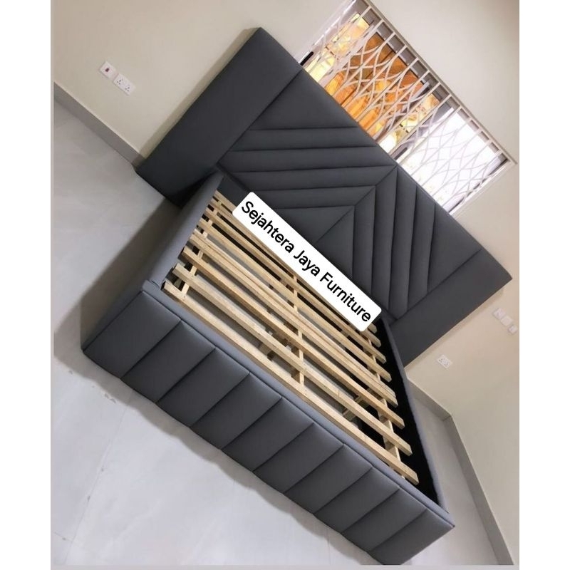 SET Divan + Sandaran Lebar 220cm Mewah Premium Bludru