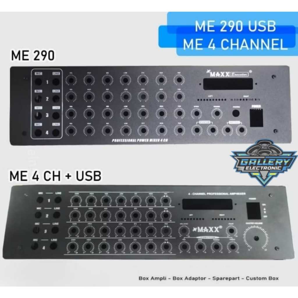 Bok Power Amplifier / Box Power + Mixer 4 Channel + USB Maxx ME 290 Plat Tebal